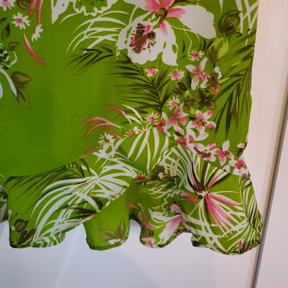 Vintage green floral midi skirt - Picture 2 of 6